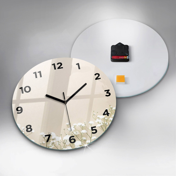Horloge ronde Fleurs de gypsophile en fleurs