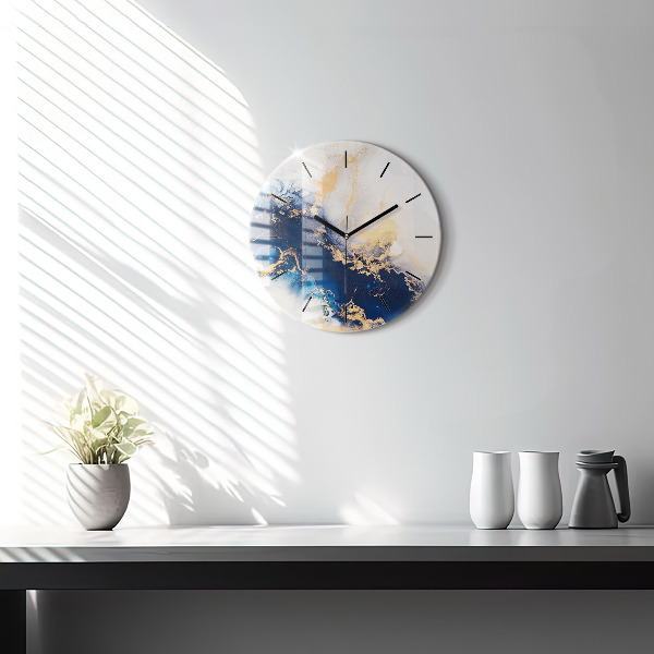 Horloge ronde Motif en marbre
