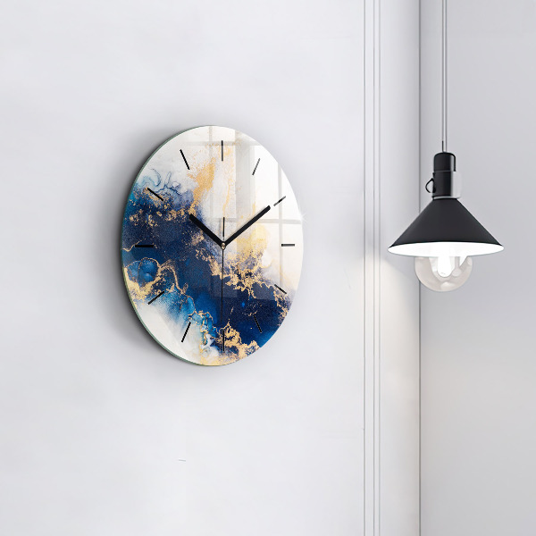 Horloge ronde Motif en marbre