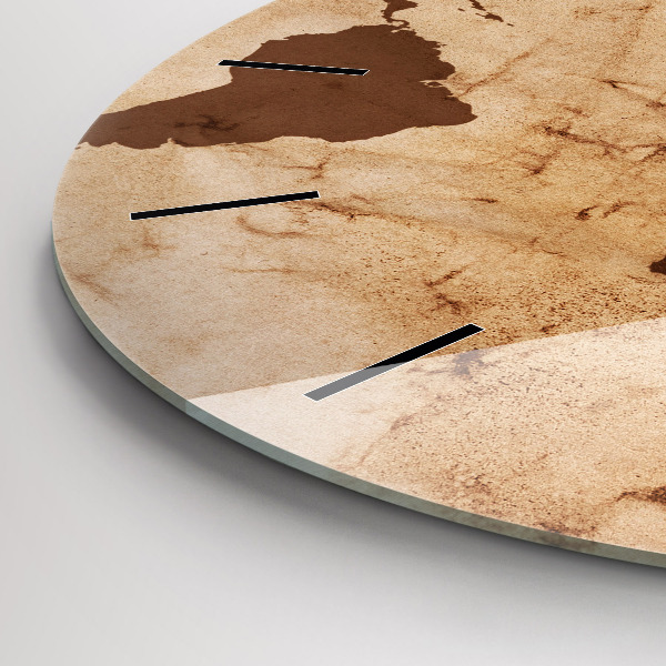 Horloge ronde Carte du monde vintage