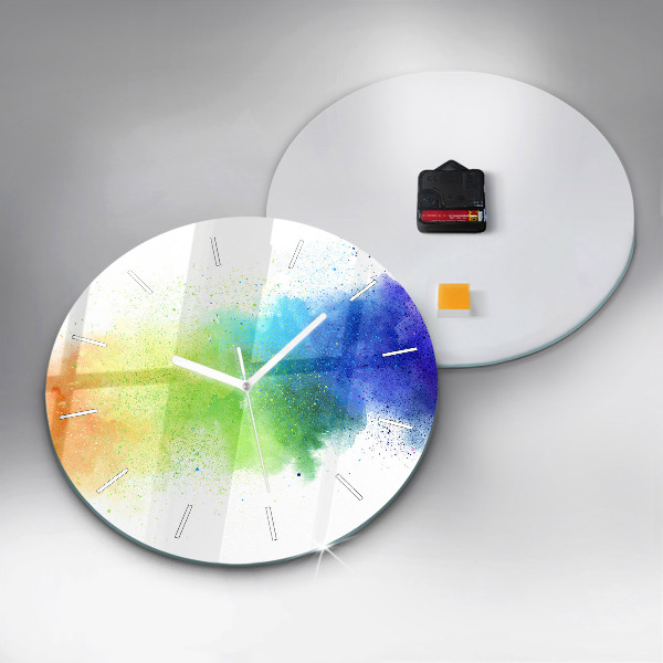 Horloge ronde Arc-en-ciel abstrait