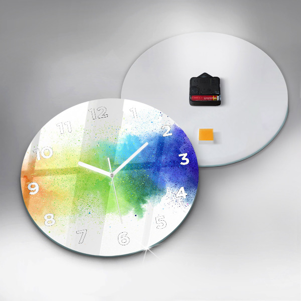 Horloge ronde Arc-en-ciel abstrait