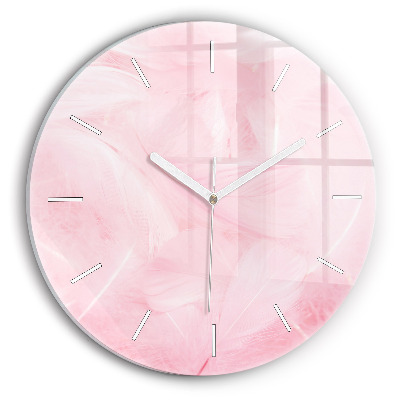 Horloge ronde Plumes – abstrait