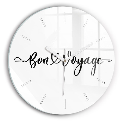 Horloge ronde 'L''inscription Bon voyage'