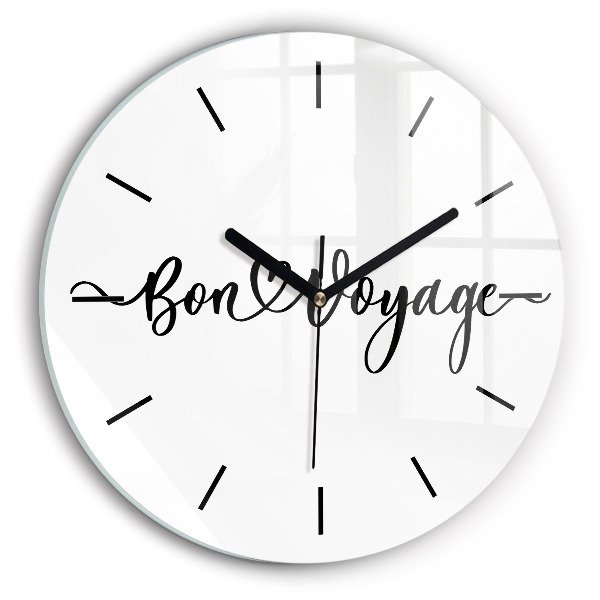 Horloge ronde 'L''inscription Bon voyage'