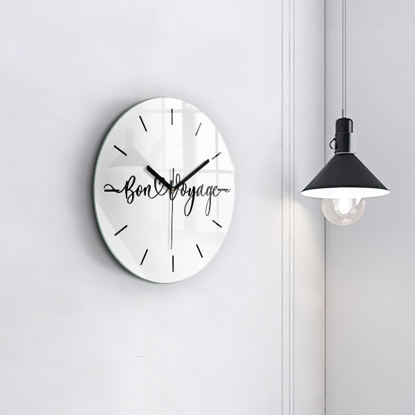 Horloge ronde 'L''inscription Bon voyage'