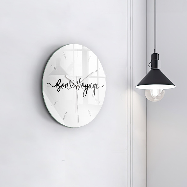 Horloge ronde 'L''inscription Bon voyage'