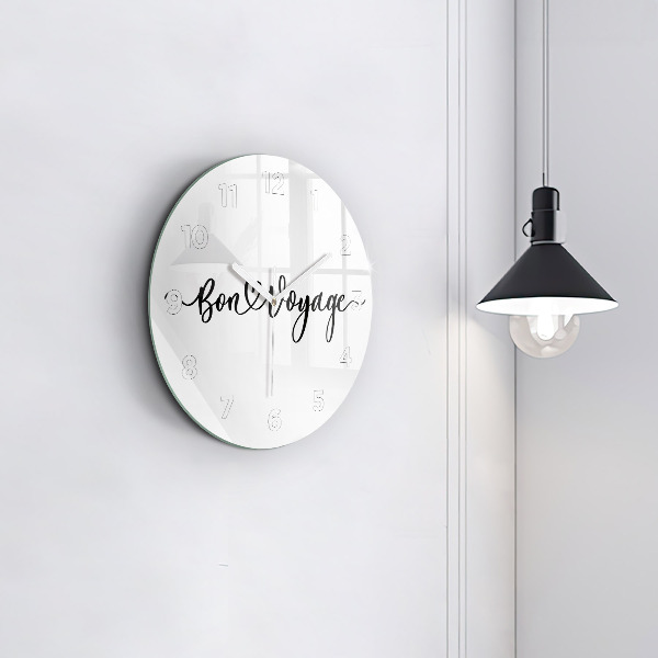 Horloge ronde 'L''inscription Bon voyage'