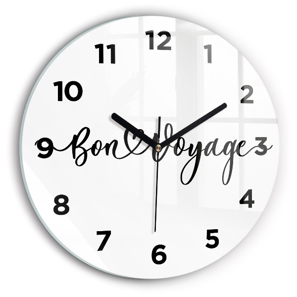 Horloge ronde 'L''inscription Bon voyage'