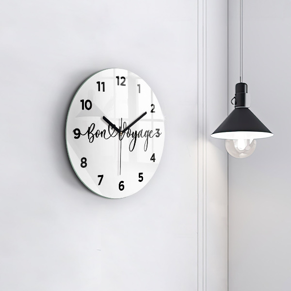 Horloge ronde 'L''inscription Bon voyage'