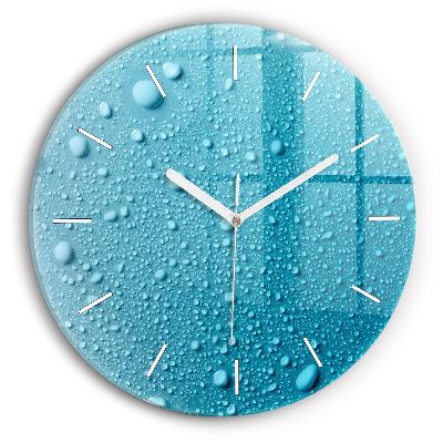 Horloge ronde 'Gouttes d''eau sur le verre'