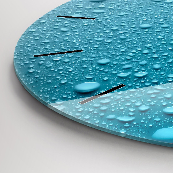 Horloge ronde 'Gouttes d''eau sur le verre'