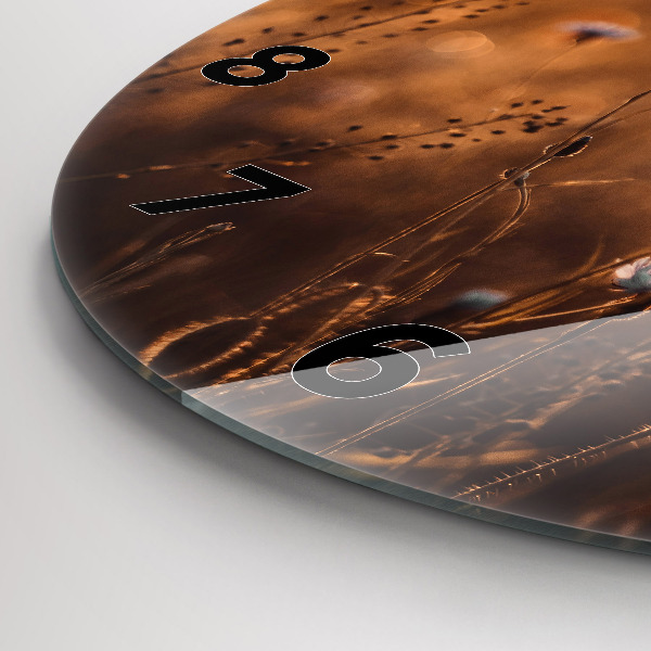 Horloge ronde Lever de soleil sur le terrain