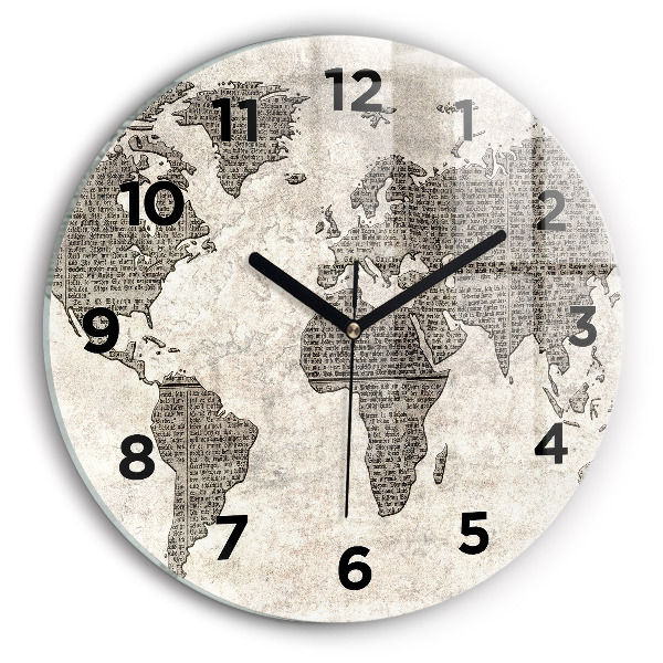 Horloge ronde Journal de la carte du monde