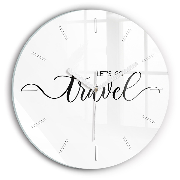 Horloge ronde 'L''inscription Voyage'
