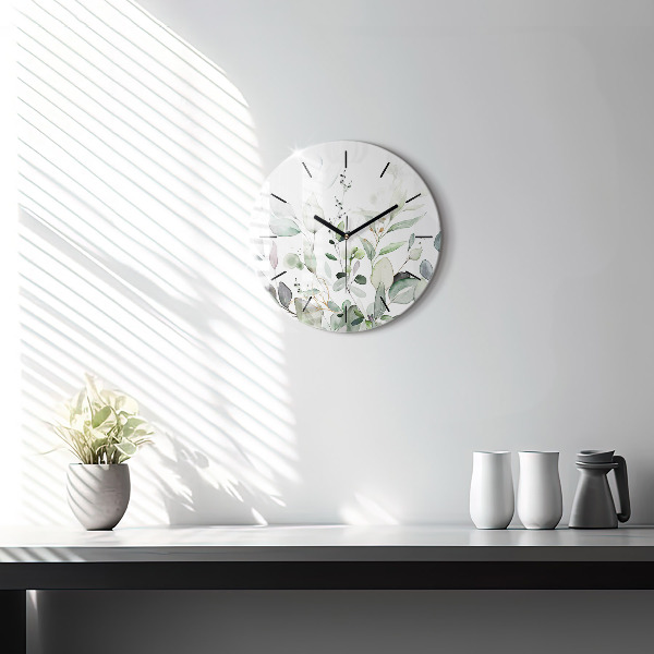 Horloge ronde Feuilles de plantes