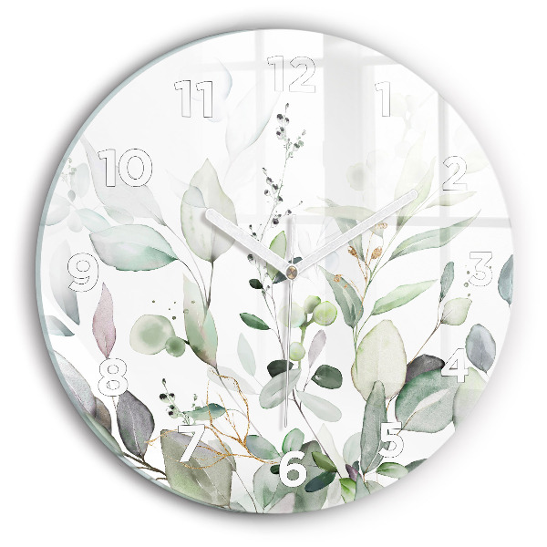 Horloge ronde Feuilles de plantes