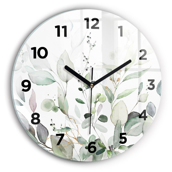 Horloge ronde Feuilles de plantes