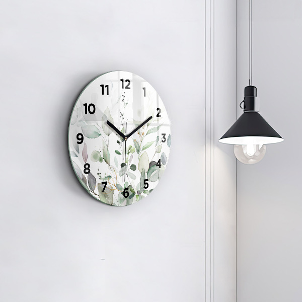 Horloge ronde Feuilles de plantes
