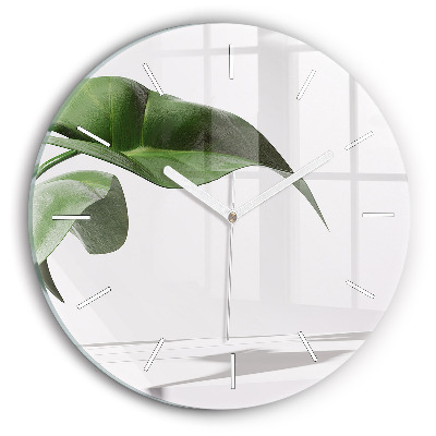 Horloge ronde Feuilles abstraites