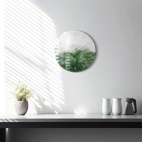 Pendule murale ronde 'Feuilles d''abstraction'