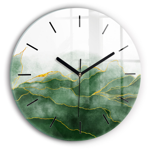 Pendule murale ronde 'Feuilles d''abstraction'