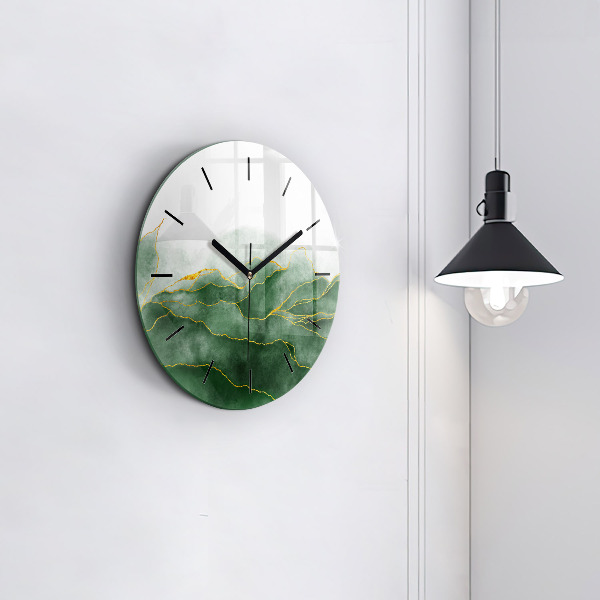 Pendule murale ronde 'Feuilles d''abstraction'
