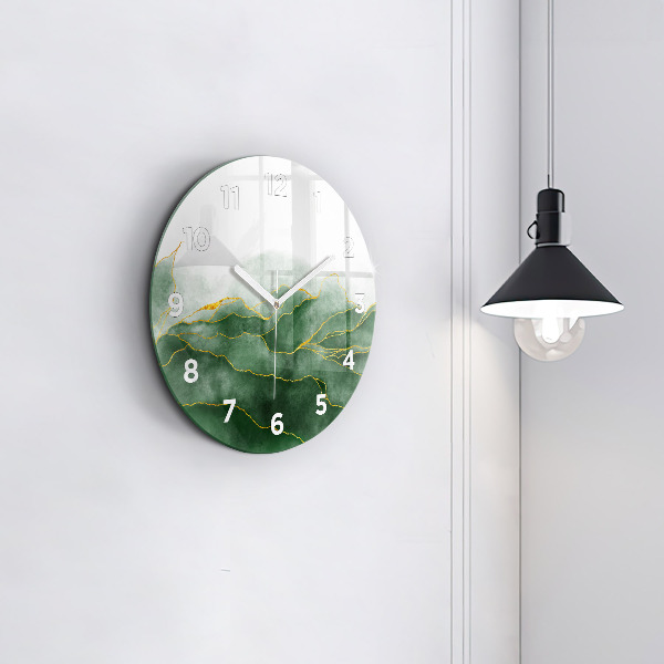 Pendule murale ronde 'Feuilles d''abstraction'