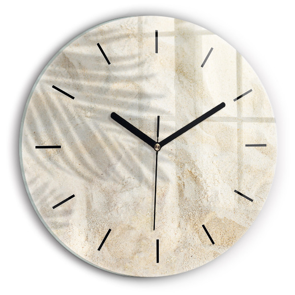 Pendule murale ronde 'Sable à l''ombre des palmiers'