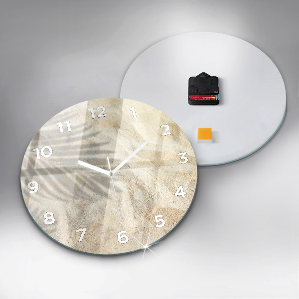 Pendule murale ronde 'Sable à l''ombre des palmiers'