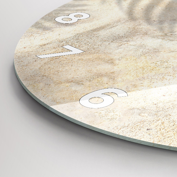 Pendule murale ronde 'Sable à l''ombre des palmiers'