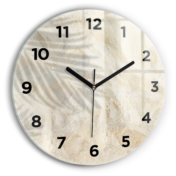 Pendule murale ronde 'Sable à l''ombre des palmiers'