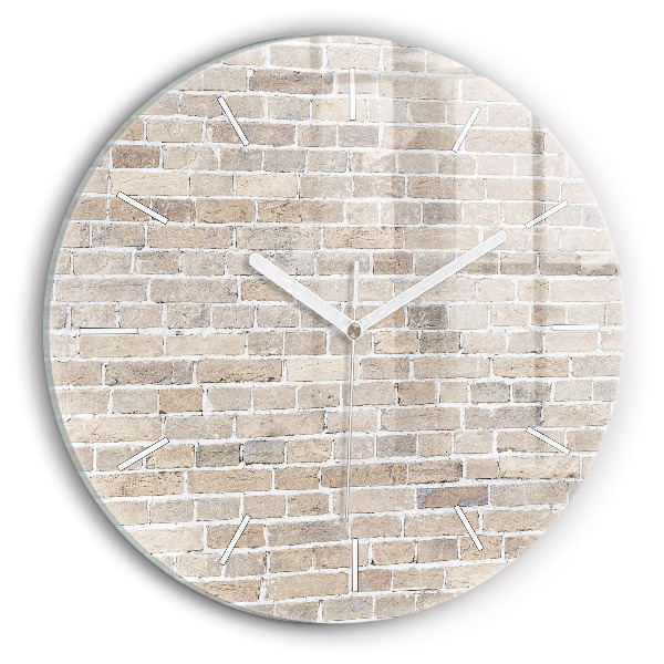 Pendule murale ronde Mur de briques