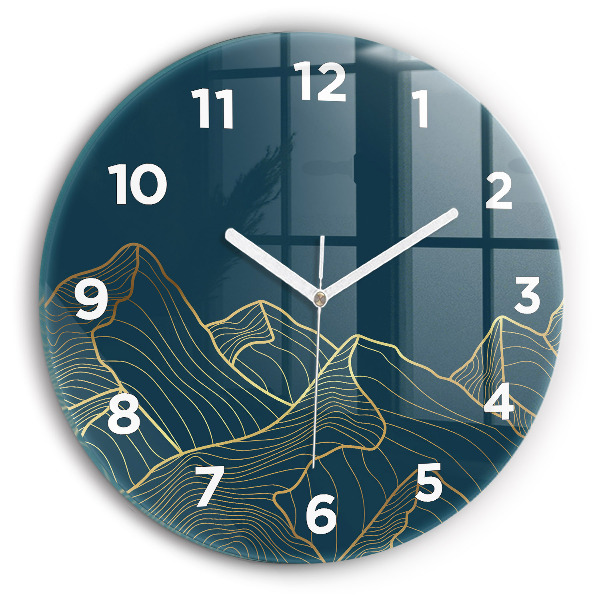 Pendule murale ronde Croquis des montagnes