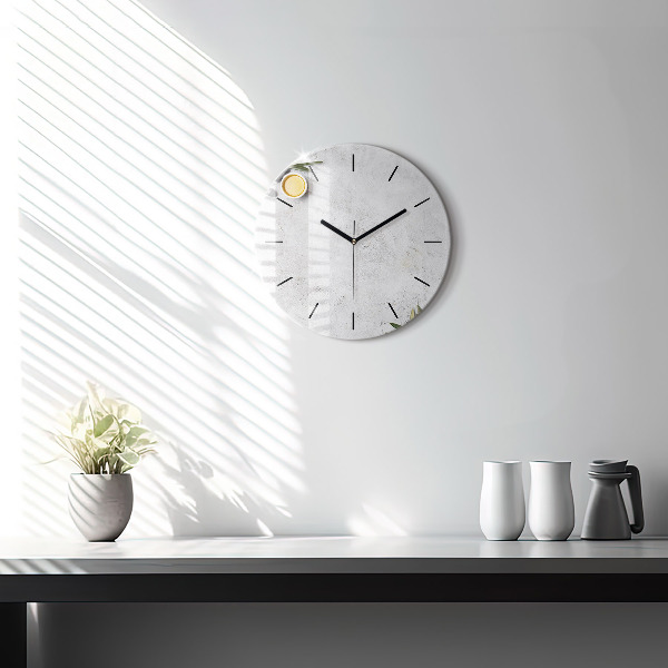 Pendule murale ronde Olives minimalistes