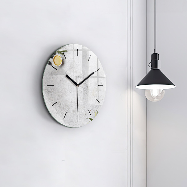 Pendule murale ronde Olives minimalistes