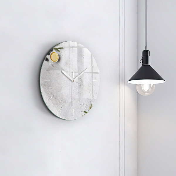 Pendule murale ronde Olives minimalistes