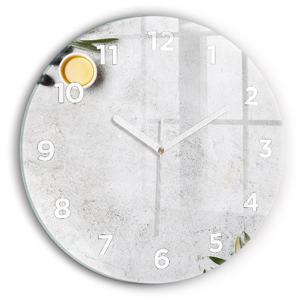 Pendule murale ronde Olives minimalistes