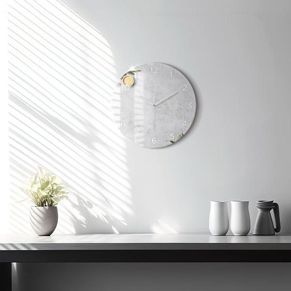 Pendule murale ronde Olives minimalistes