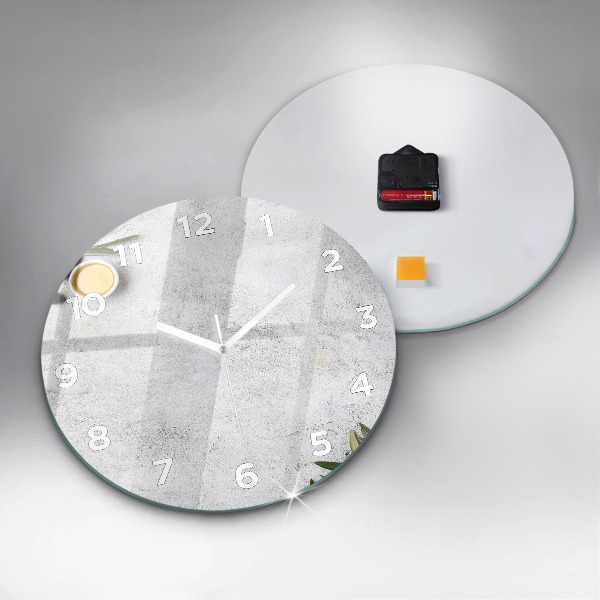 Pendule murale ronde Olives minimalistes