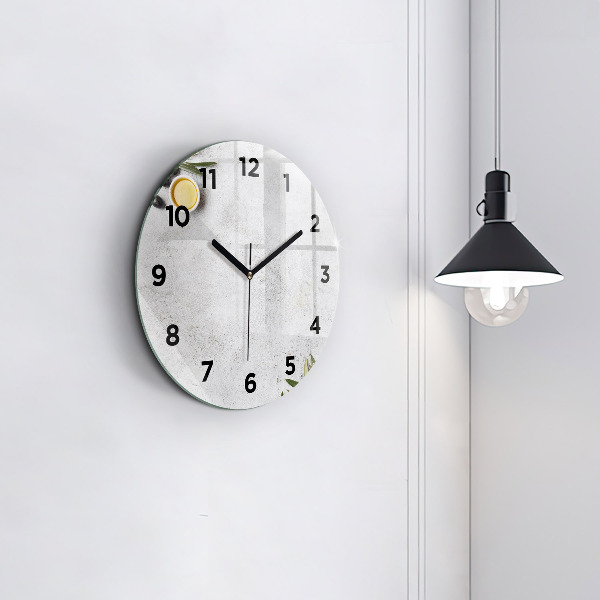 Pendule murale ronde Olives minimalistes