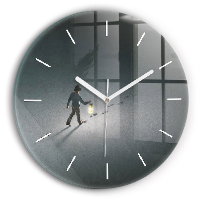 Pendule murale ronde 'Vagabond dans l''obscurité'