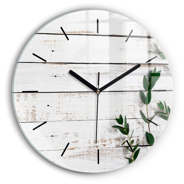 Pendule murale ronde Planches en bois clair