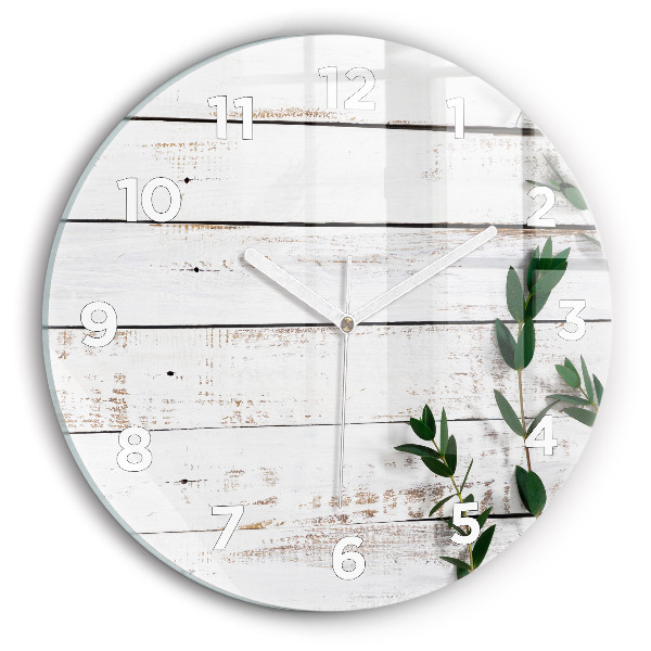 Pendule murale ronde Planches en bois clair