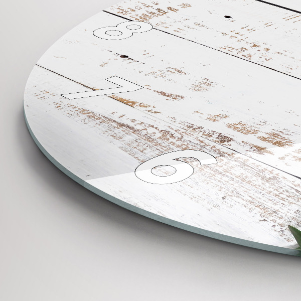 Pendule murale ronde Planches en bois clair