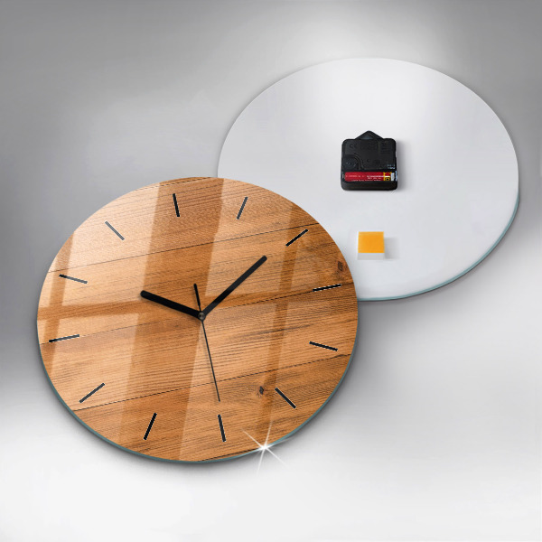 Pendule murale ronde planches de bois