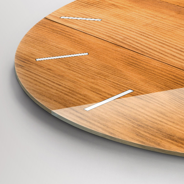 Pendule murale ronde planches de bois