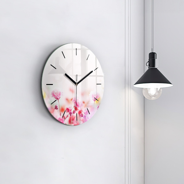 Pendule murale ronde Fleurs dans le pré