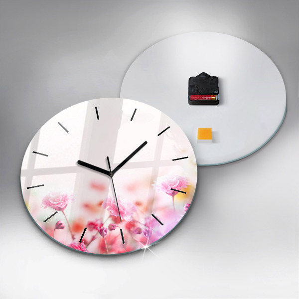 Pendule murale ronde Fleurs dans le pré
