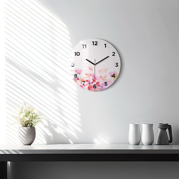 Pendule murale ronde Fleurs dans le pré
